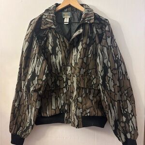 Vintage COTTON Winter Camo Bomber Coat Jacket Jim Crumley Trebark Hunting Medium